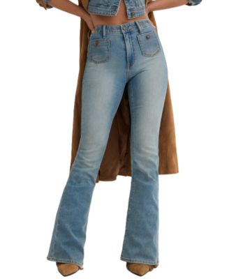 GUESS Women's Belle High-Rise Flare Stretch Jeans