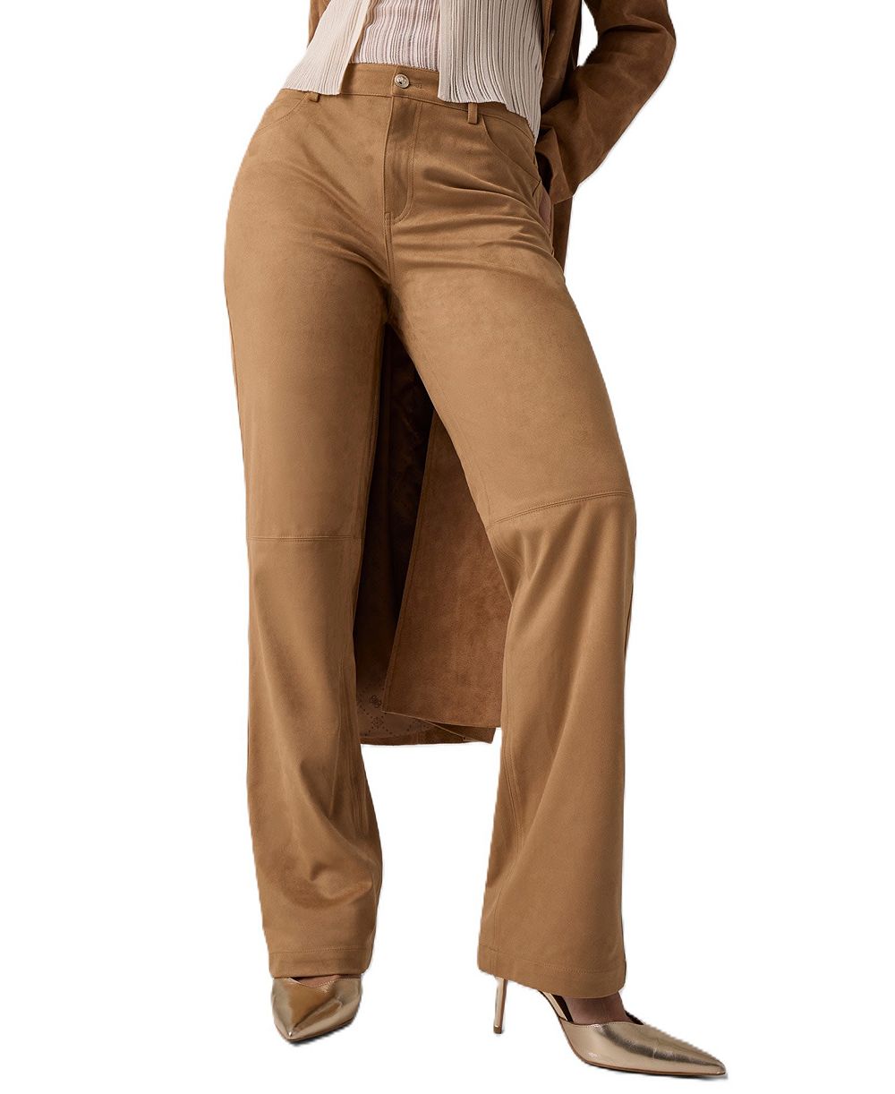 GUESS Women's Mia Straight Mid Rise Pants