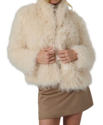 GUESS Women's Simona Faux Fur Teddy Jacket