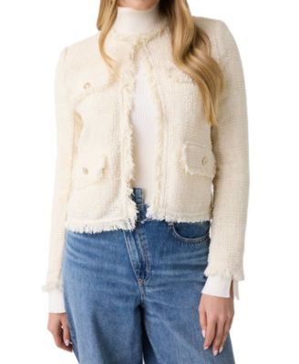 Guess Women's Jenny Fringes Tweed Jacket