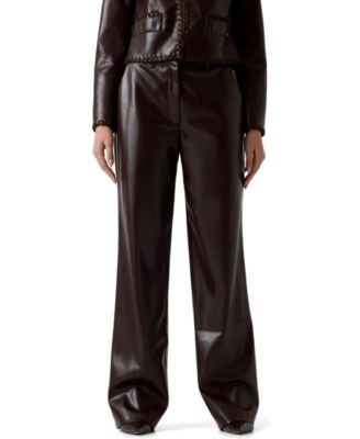 Guess Women's Zanita High-Waisted Wide-Leg Faux Leather Pants