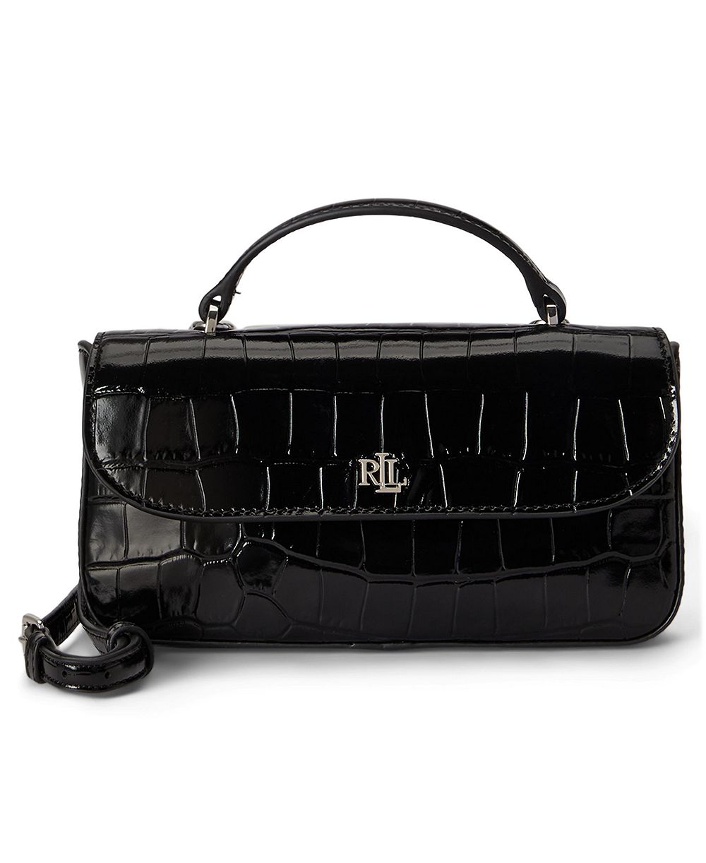 Lauren Ralph Lauren Croc-Embossed Marcy Mini Crossbody Handbag