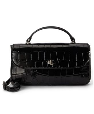 Lauren Ralph Lauren Croc-Embossed Marcy Mini Crossbody Handbag