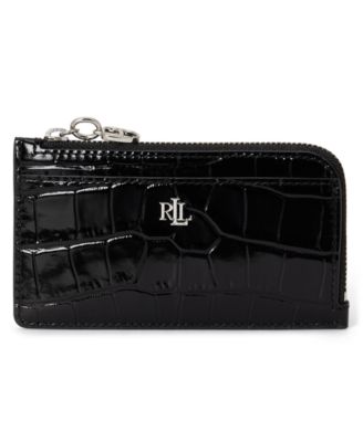 Картхолдер Lauren Ralph Lauren с тиснением под крокодила и молнией L-Zip