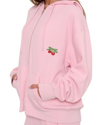 Mayfair Juniors' Life Is Sweet Graphic Kangaroo-Pocket Full-Zip Hoodie