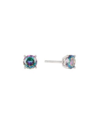 Macy's Sterling Silver 5mm Mystic Cubic Zirconia Basket Stud Earrings