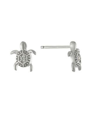 Macy's Sterling Silver Cubic Zirconia Turtle Stud Earrings