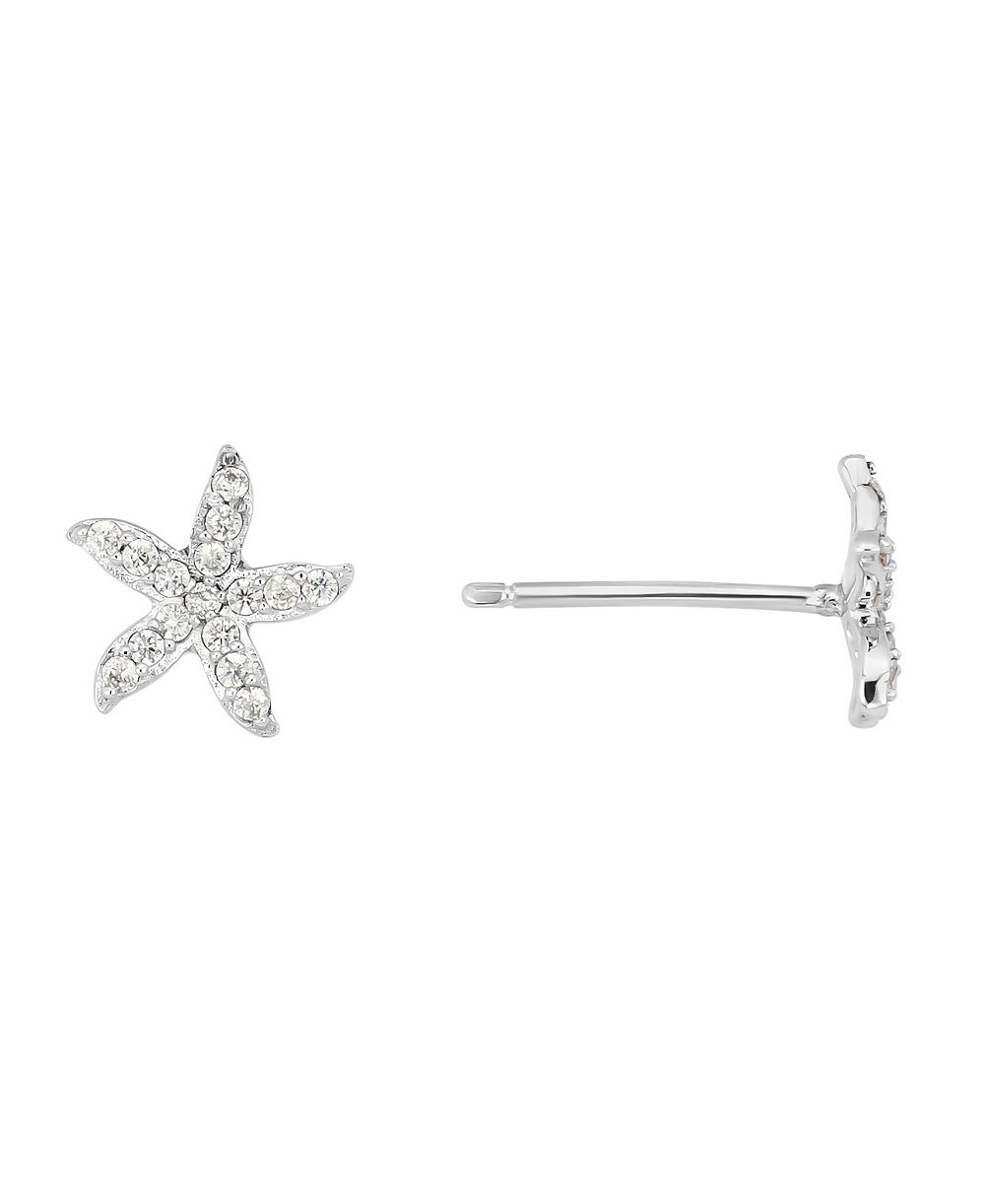Серьги-гвоздики Petite Starfish с цирконием