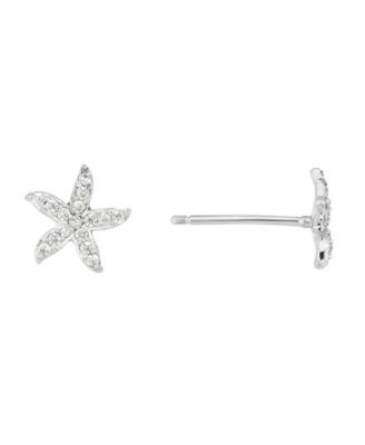 Серьги-гвоздики Petite Starfish с цирконием