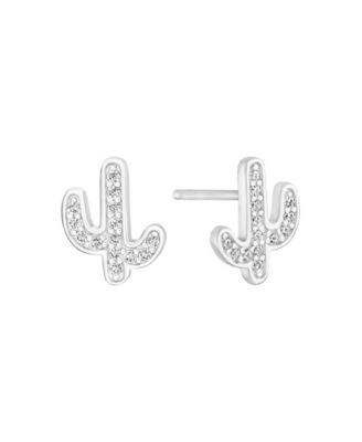 Macy's Sterling Silver Cubic Zirconia Cactus Stud Earrings