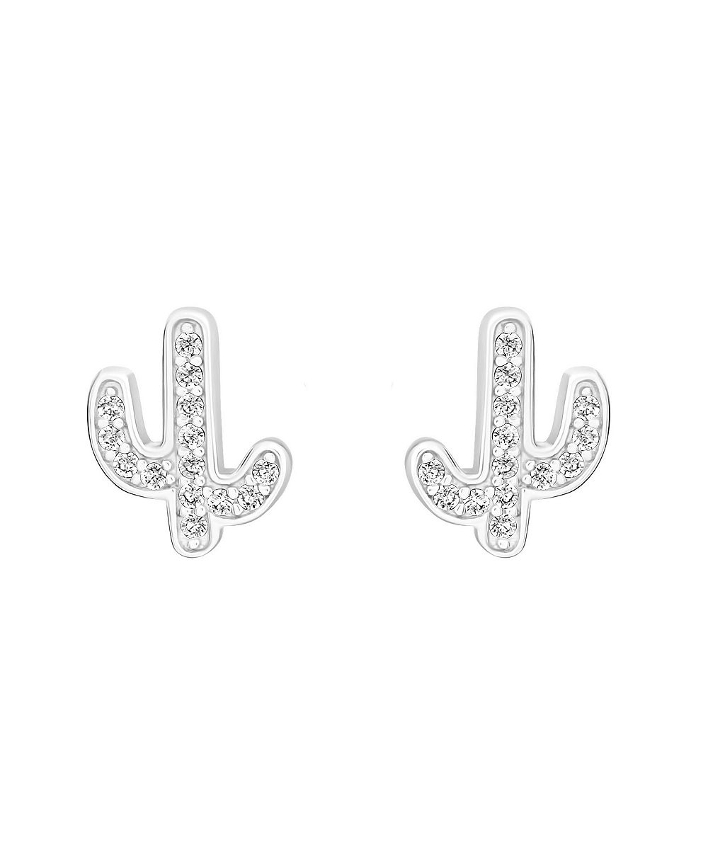 Macy's Sterling Silver Cubic Zirconia Cactus Stud Earrings