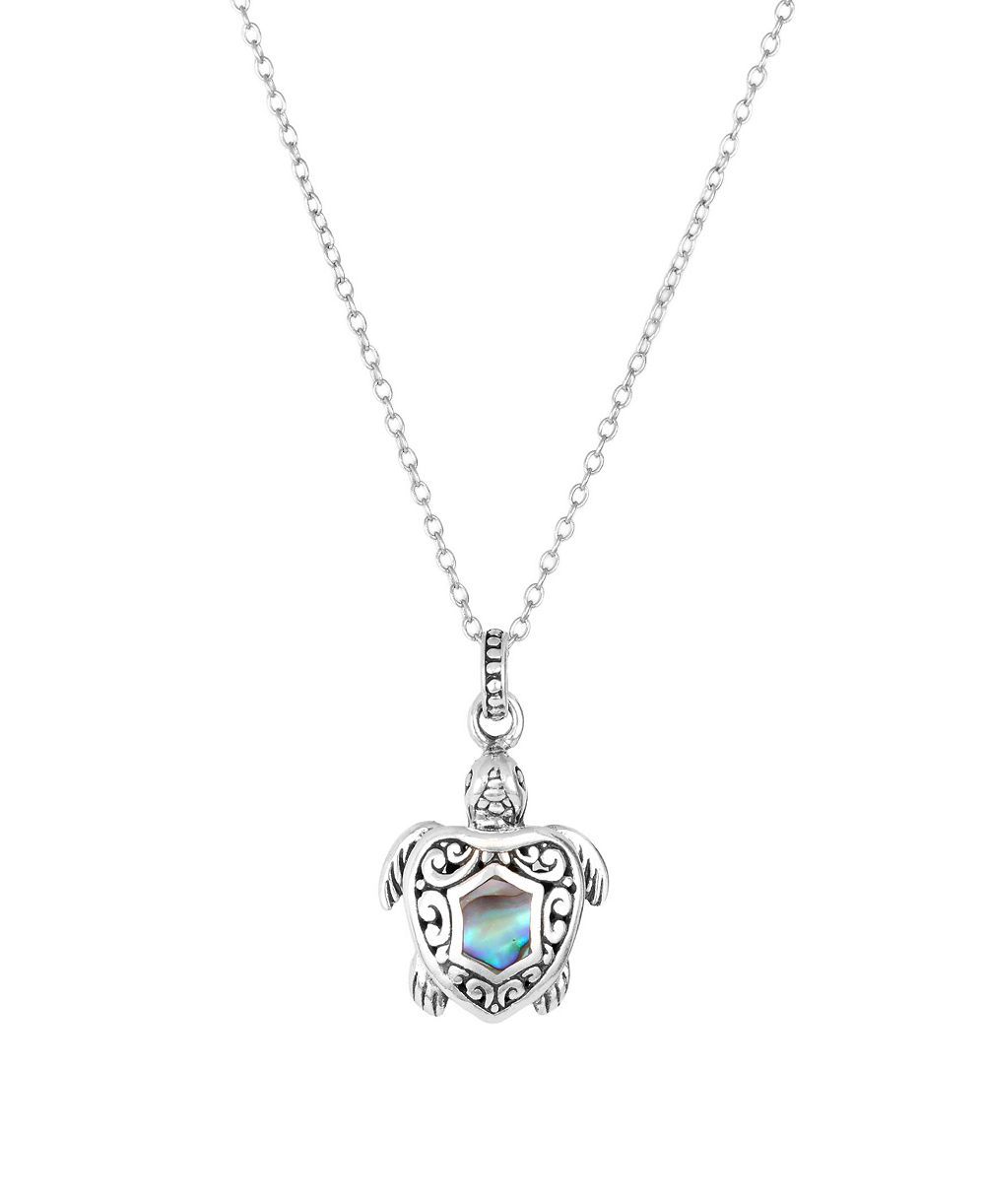 Подвеска Macy's Abalone Oxidized Filigree Turtle 18"