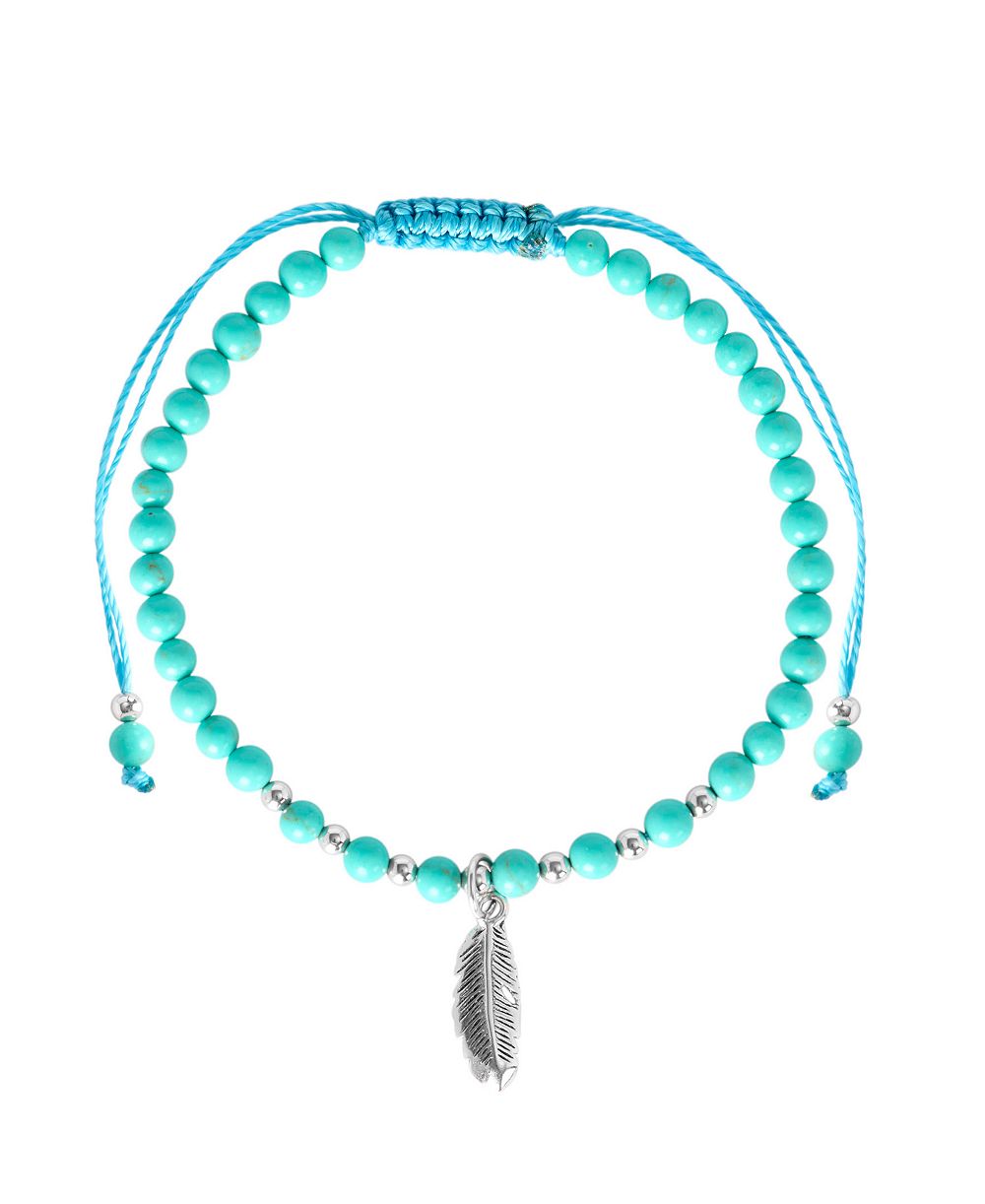 Браслет Macy's Feather Charm Stone Beaded Rope