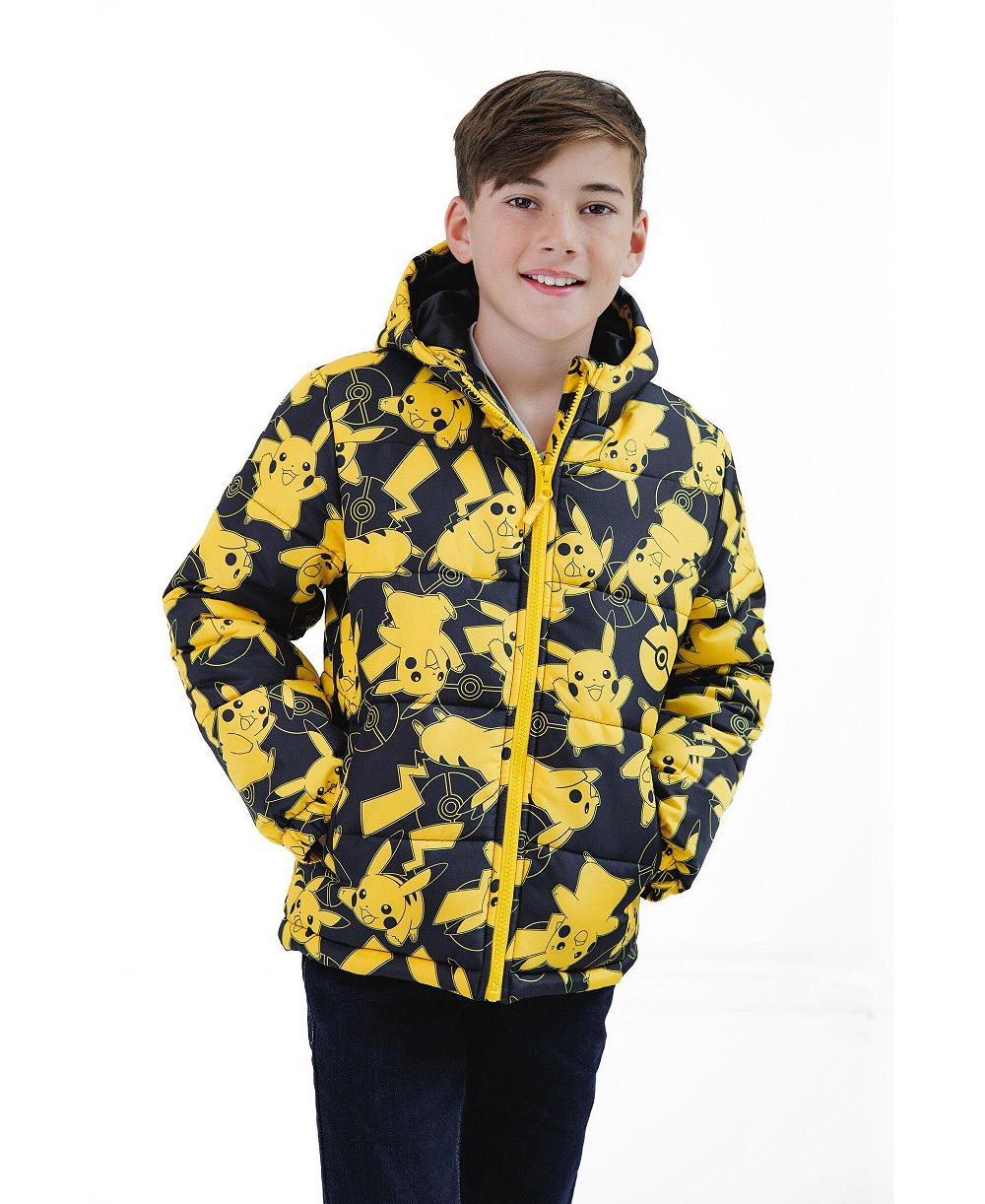 Зимняя куртка Pokemon Pikachu Boys' Hooded Puffer Coat