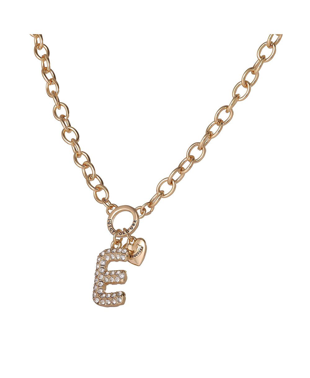 Ожерелье Juicy Couture Bubble Letter с прозрачными камнями 18"+2"