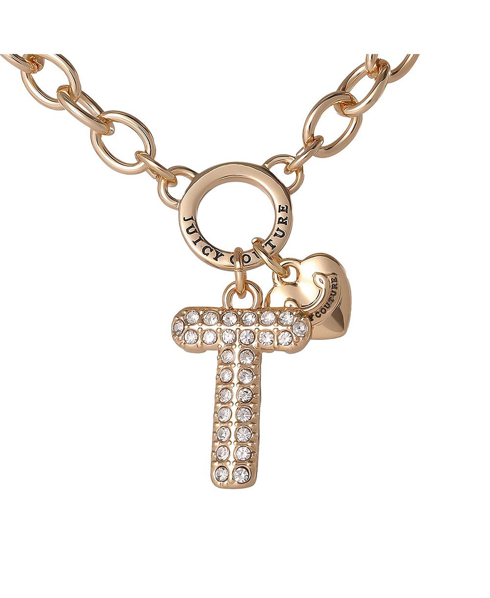 Ожерелье Juicy Couture Bubble Letter с прозрачными камнями, 18"+2"
