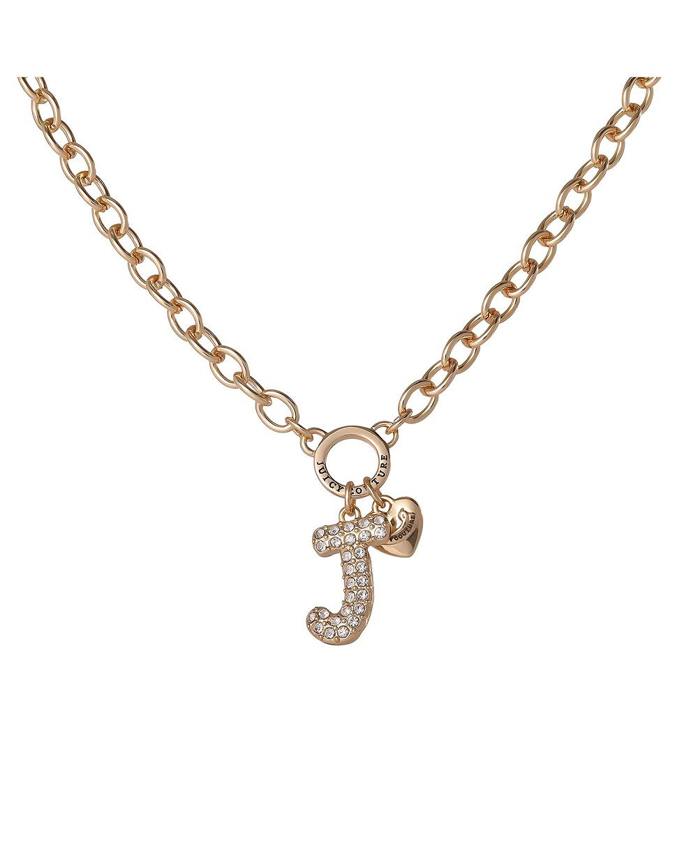 Женское ожерелье Juicy Couture Bubble Letter с прозрачными камнями, 18"+2"