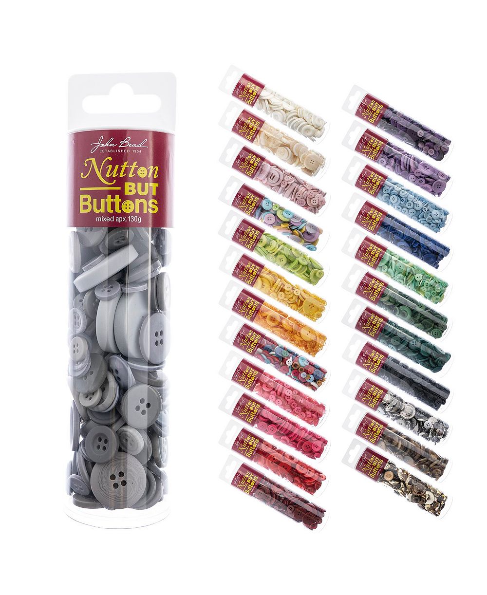 John Bead Nutton but Buttons Mixed Sizes for DIY Crafts, 130g
