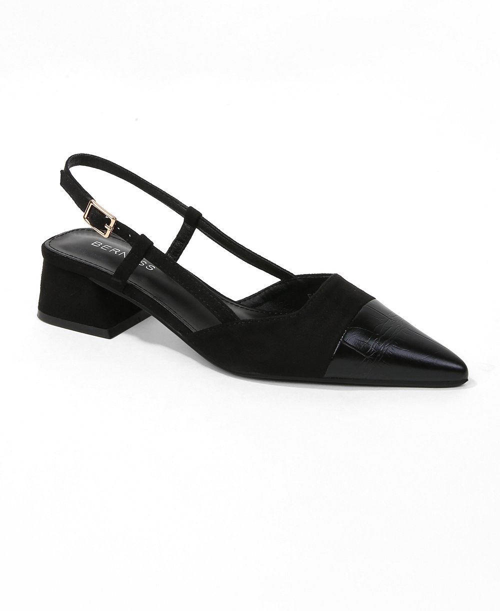 Туфли BERNESS Women's Fay Croco Texture Toe Cap Low Block Heel Slingback