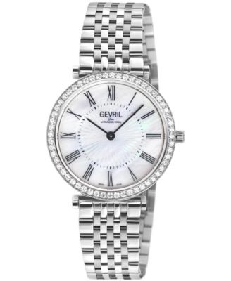 Gevril Women's Atelier 57 Swiss Quartz Diamond Silver Stainless Steel Bracelet Watch