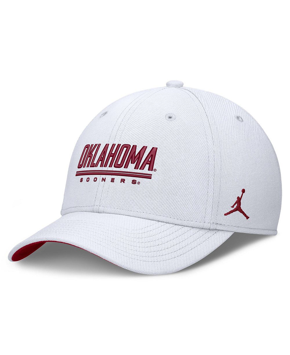 Мужская кепка Jordan White Oklahoma Sooners Game Day Rise Swooshflex Hat