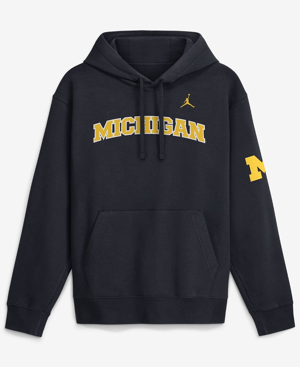 Мужской флисовый худи Jordan Anthracite Michigan Wolverines 2026 Sideline Club