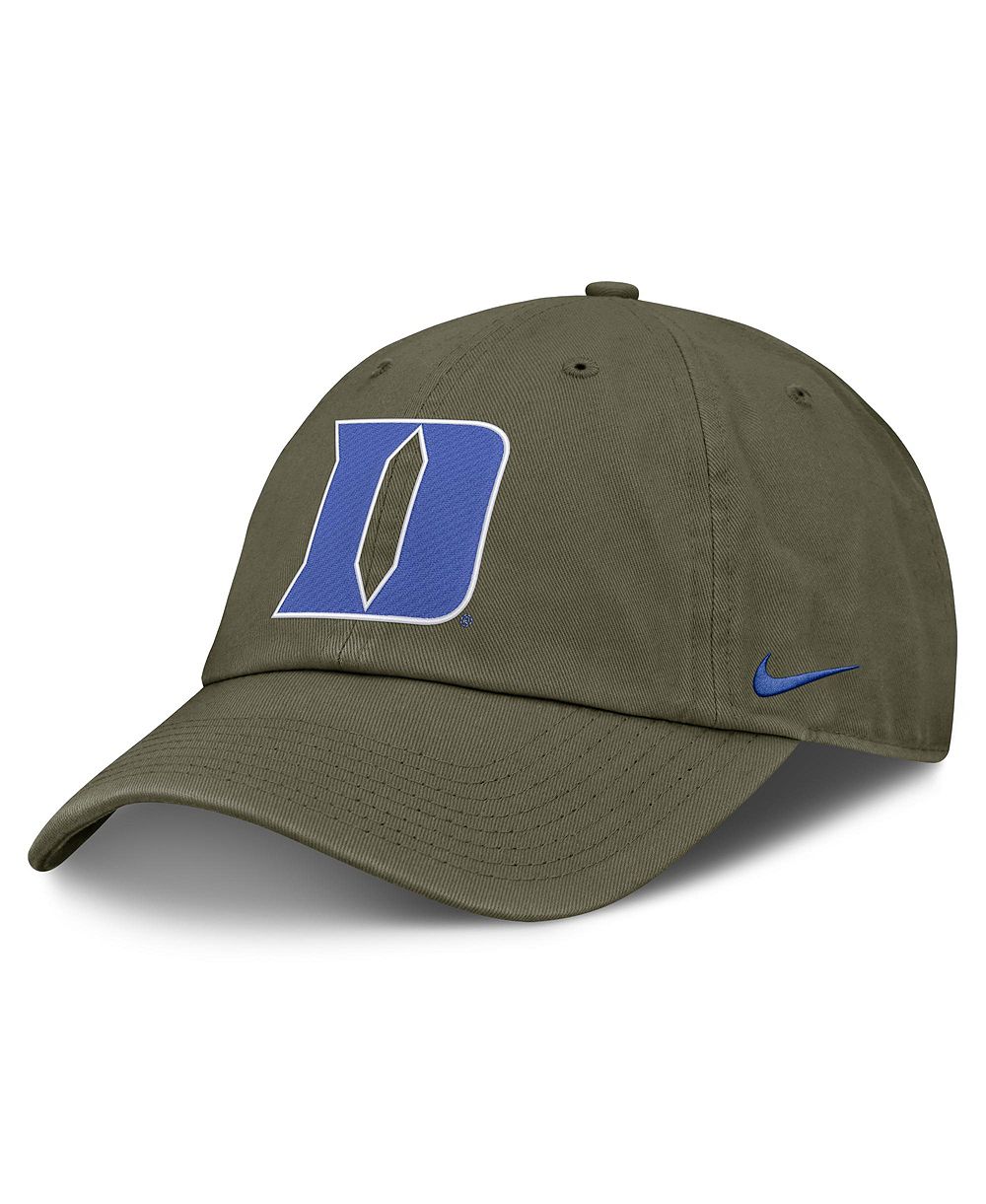 Мужская и женская кепка Nike Olive Duke Blue Devils Primetime Club Adjustable