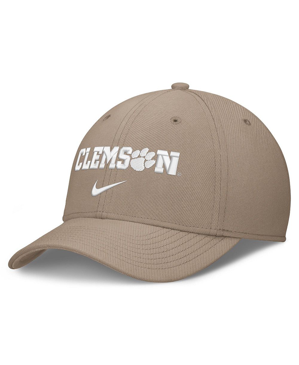 Nike Мужской Khaki Clemson Tigers Rise On-Field SwooshFlex Dri-FIT Flex кепка