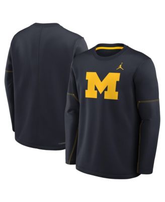 Jordan Мужская темно-синяя футболка с длинным рукавом Michigan Wolverines 2026 Sideline Coaches Therma-FIT
