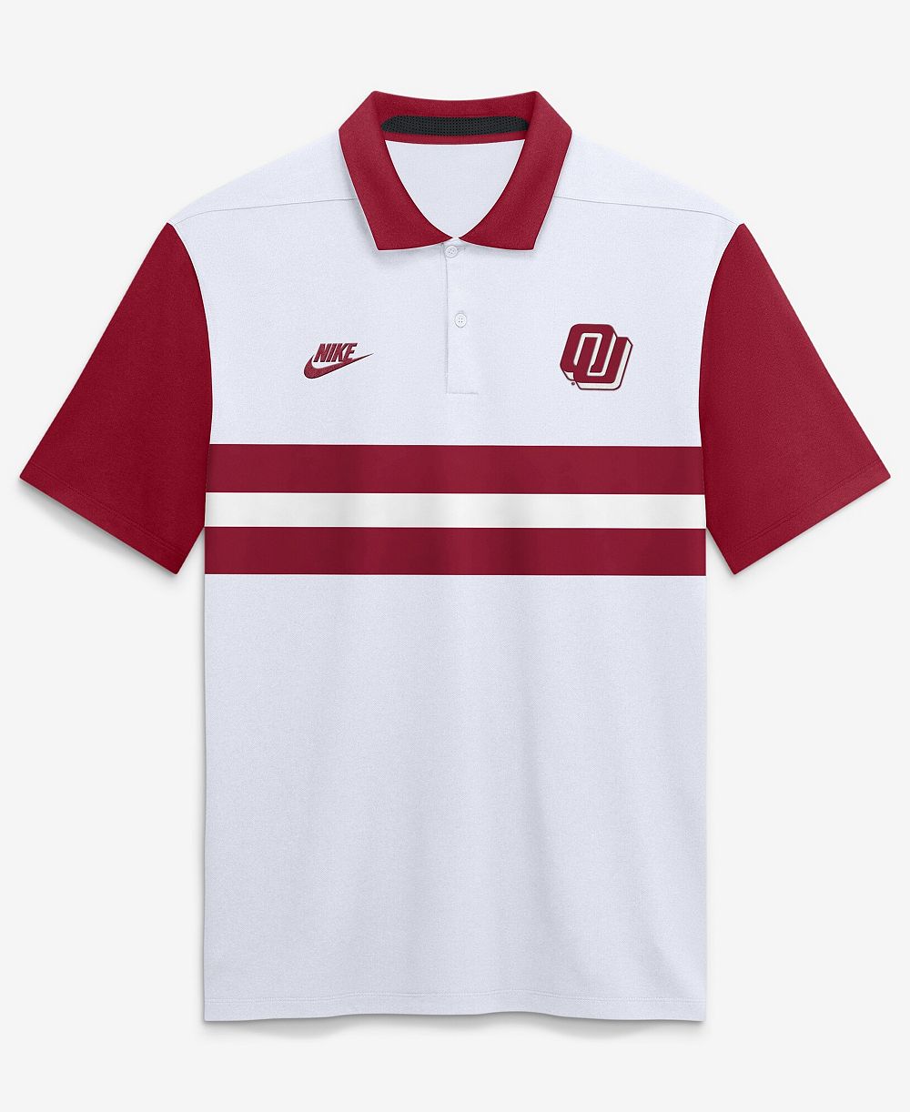 Nike Men's White Oklahoma Sooners Legacy Vapor Logo Dri-FIT Polo Shirt