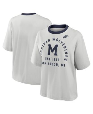 Женская футболка Nike Michigan Wolverines Legacy Arch Script Boxy с принтом