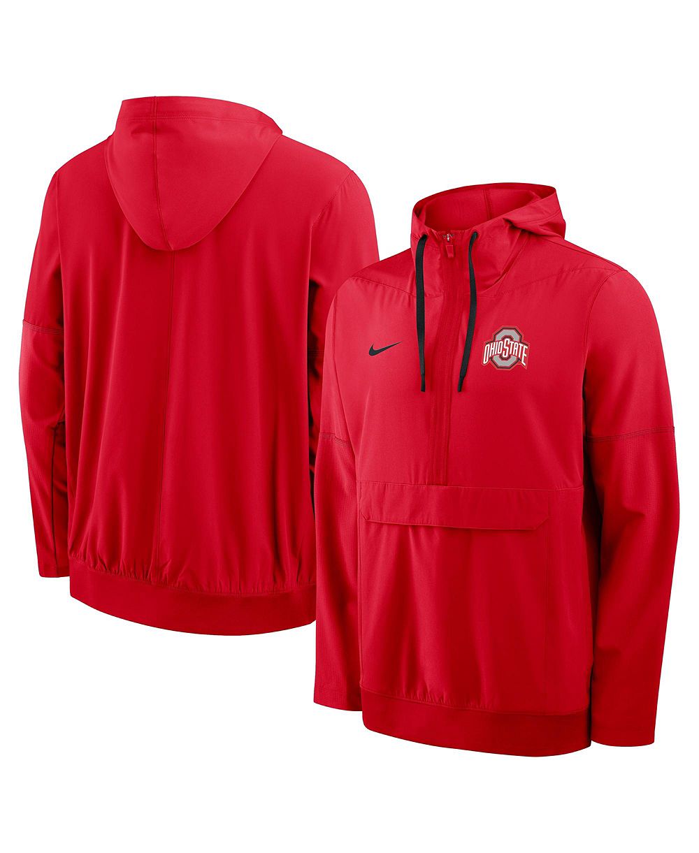 Nike Men's Black Ohio State Buckeyes 2026 Sideline Anorak Half-Zip Hooded Jacket