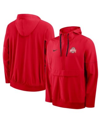 Nike Men's Black Ohio State Buckeyes 2026 Sideline Anorak Half-Zip Hooded Jacket