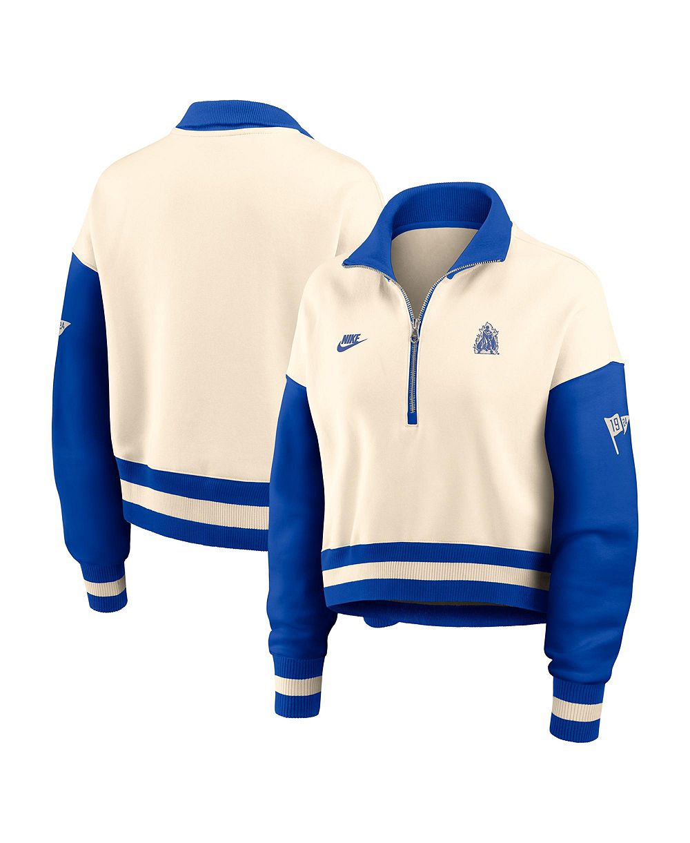 Женская толстовка Nike Duke Blue Devils Legacy Oversized Cropped Quarter-Zip Pullover