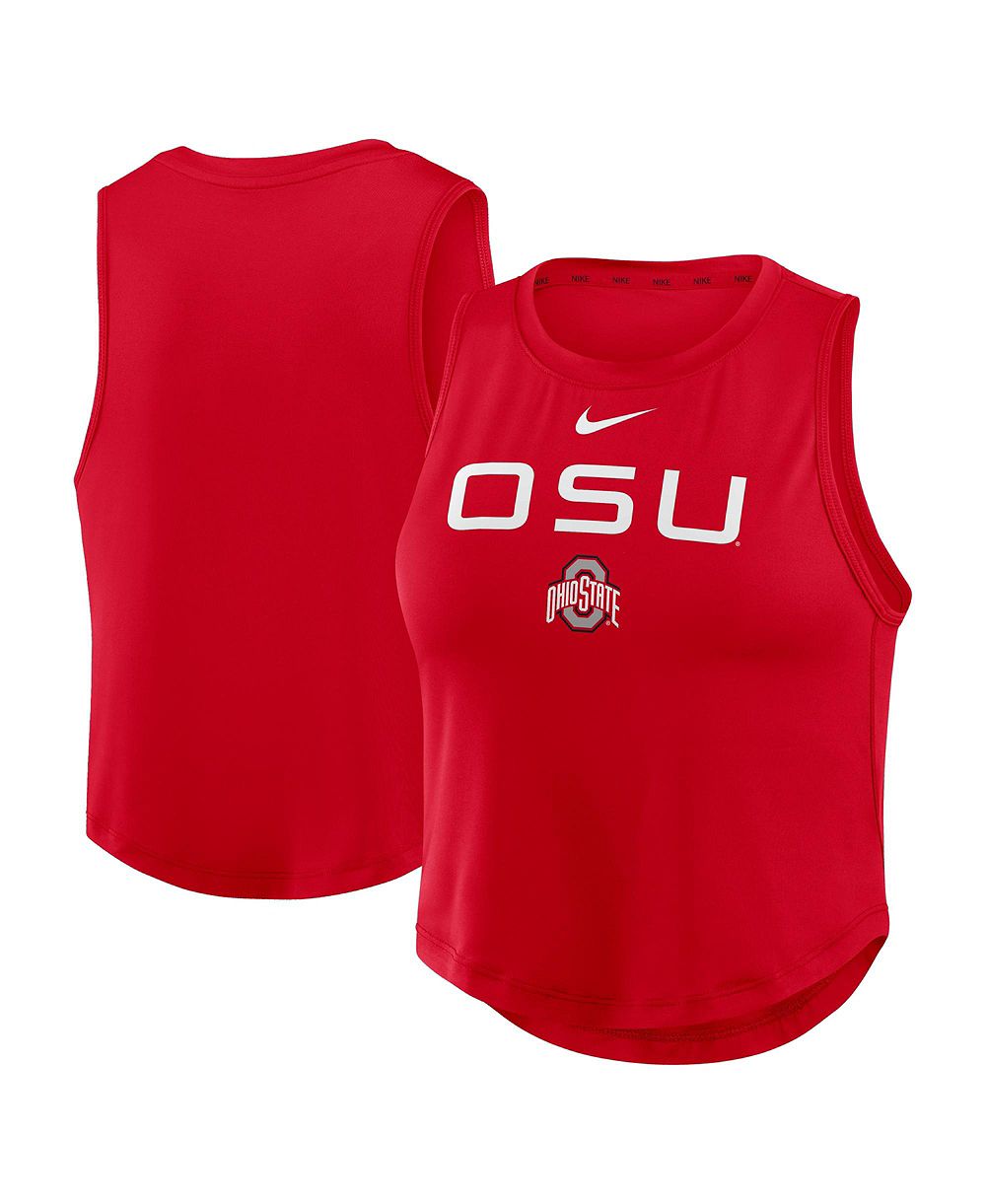 Nike Женский алый топ Ohio State Buckeyes One Dri-FIT Cropped Tank