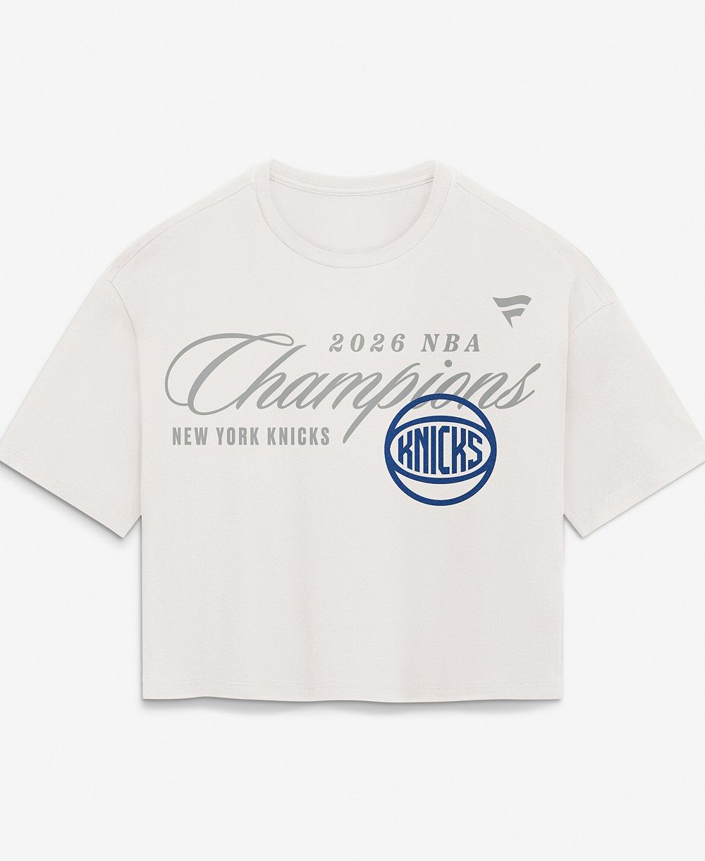 Fanatics Женский кроп-топ Fanatics New York Knicks 2026 NBA Finals Champions Short-Sleeve Graphic Top