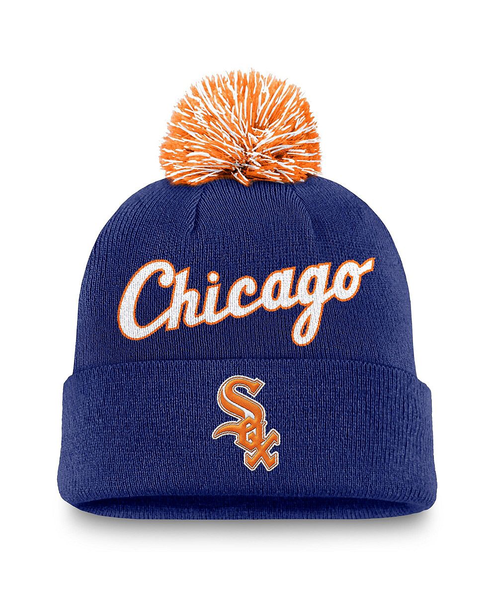 Nike Men's Royal Chicago White Sox Peak Cuffed Knit Hat with Pom
