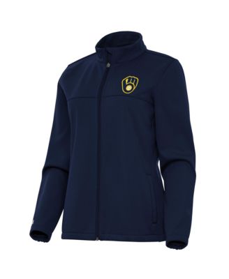 Antigua Женская полноразмерная куртка Milwaukee Brewers Links 2 Golf, Navy