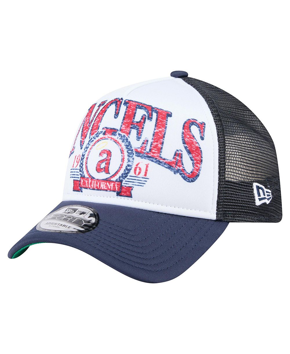 Мужская кепка New Era 9FORTY A-Frame регулируемая trucker, темно-синяя California Angels Distressed