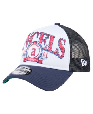 Мужская кепка New Era 9FORTY A-Frame регулируемая trucker, темно-синяя California Angels Distressed