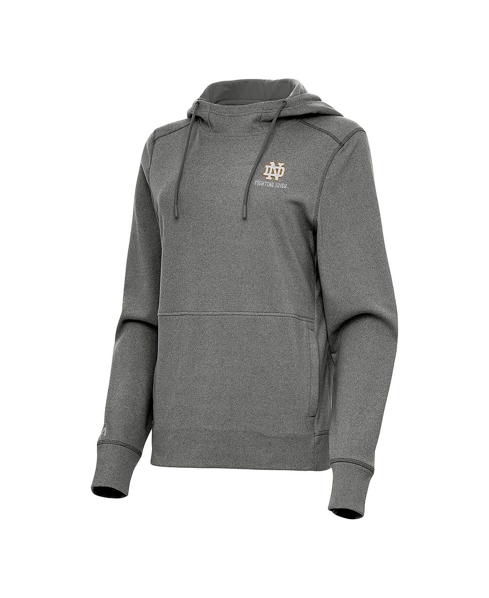 Женское худи Antigua Notre Dame Fighting Irish Justice в цвете Heather Charcoal