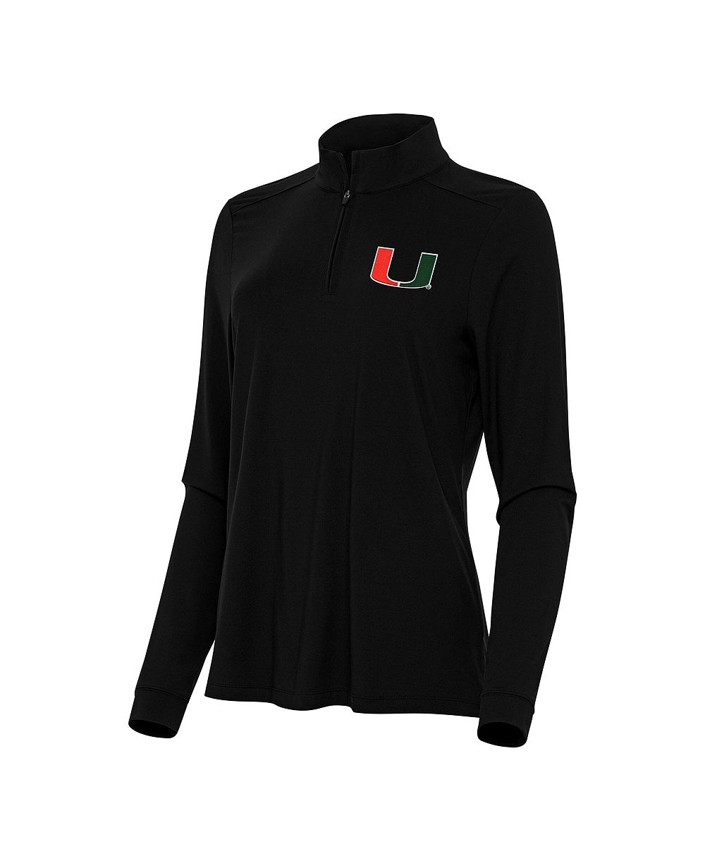 Antigua Женский топ на молнии Miami Hurricanes Intent, Black