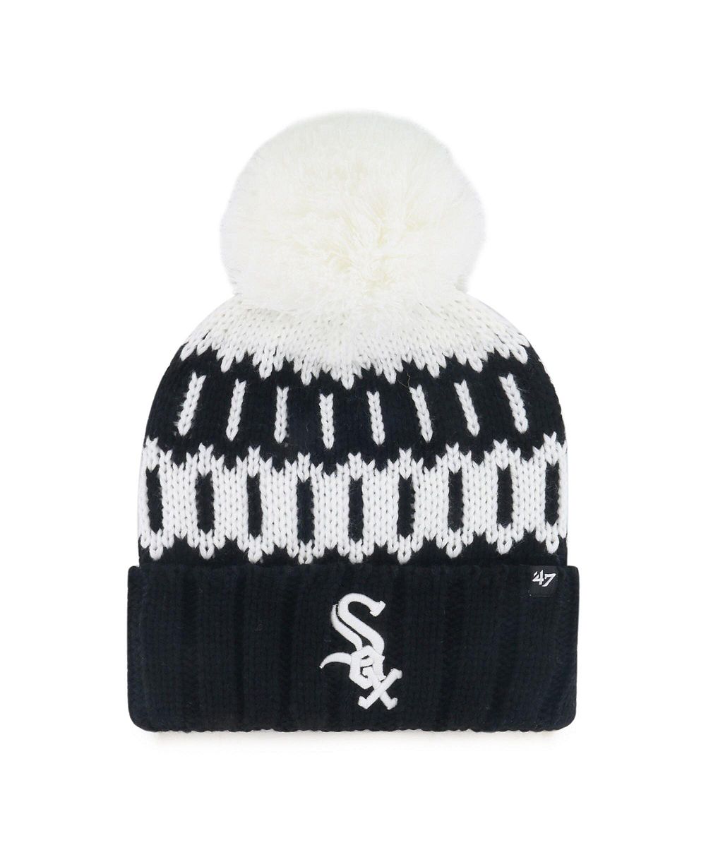 '47 Brand Women's Black Chicago White Sox Felicity Cuffed Knit Hat with Pom