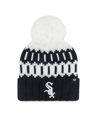 Женская вязаная шапка '47 Brand Chicago White Sox Felicity с помпоном, черная
