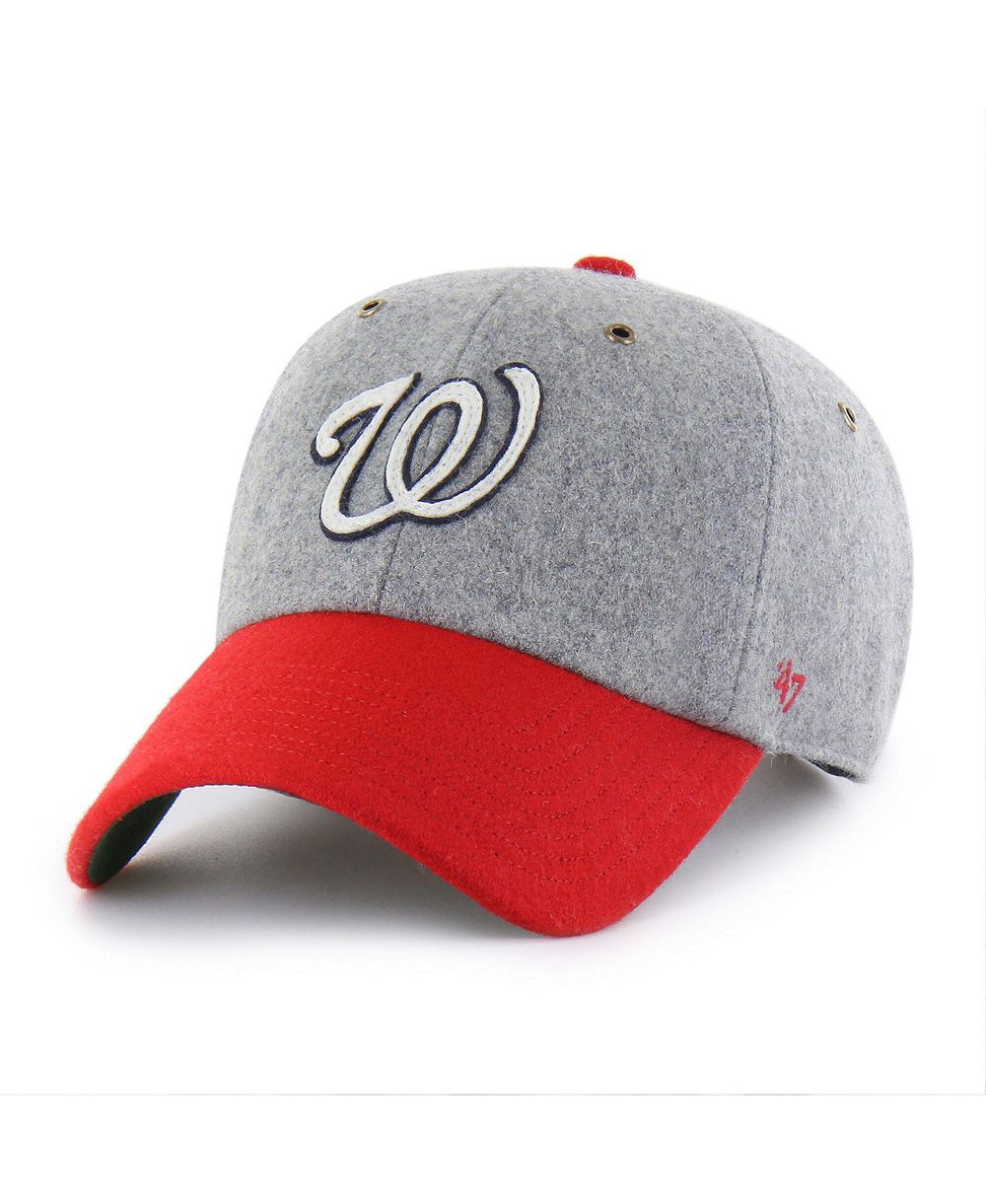 '47 Brand мужская шерстяная кепка Washington Nationals Golden Age Clean Up, серая