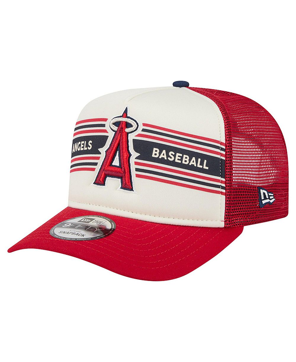 Мужская кепка New Era Los Angeles Angels Banner A-Frame 9FIFTY Trucker Snapback, Cream, Red