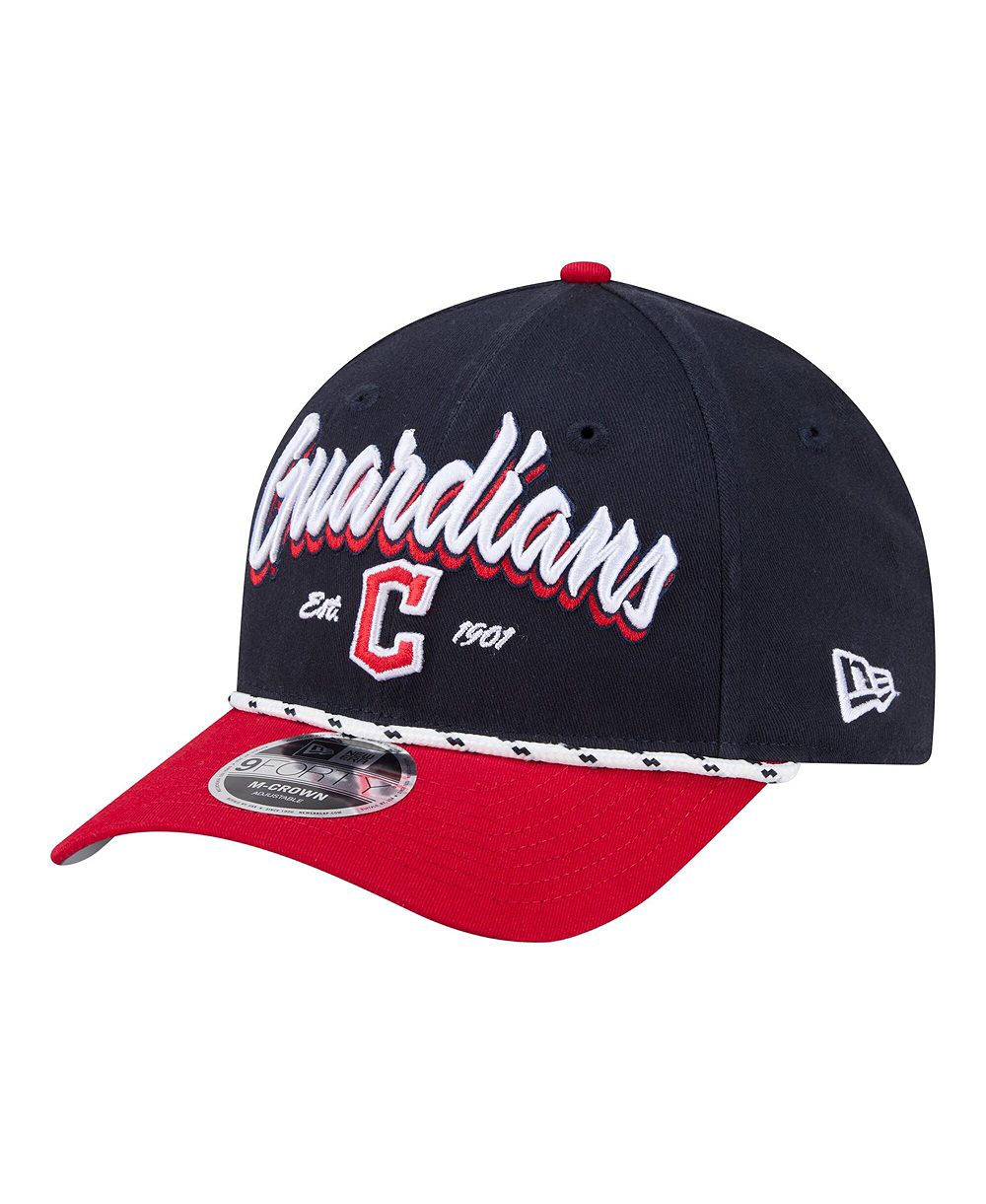 New Era Men's Navy/Red Cleveland Guardians Team Loyal 9FORTY M-Crown Adjustable Hat