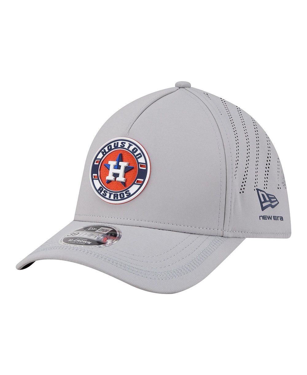 Мужская кепка New Era Houston Astros Gray Patch 39THIRTY A-Frame M-Crown Perforated Flex
