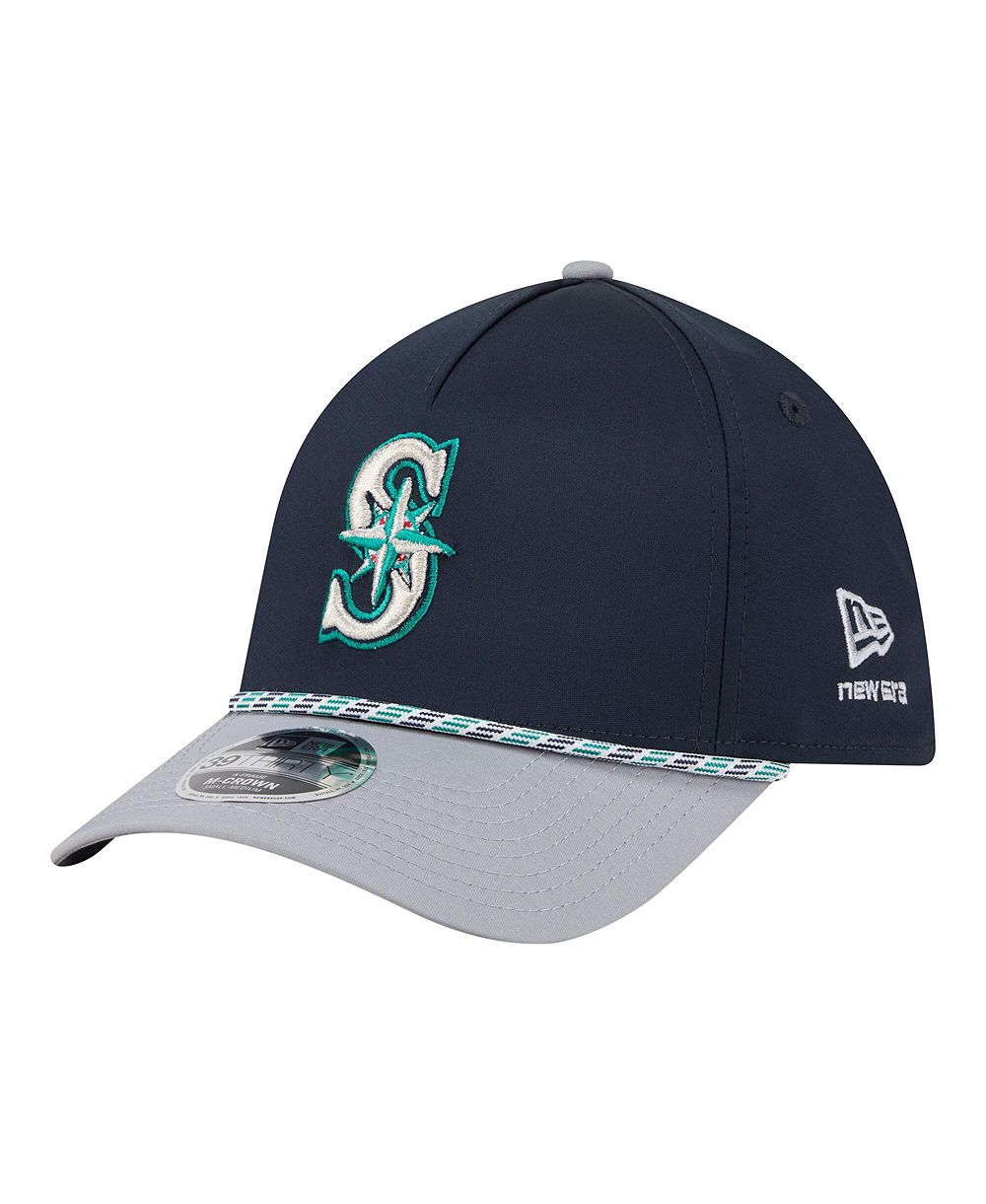 Мужская кепка New Era Seattle Mariners M-Crown A-Frame 39THIRTY Flex, темно-синяя, серая