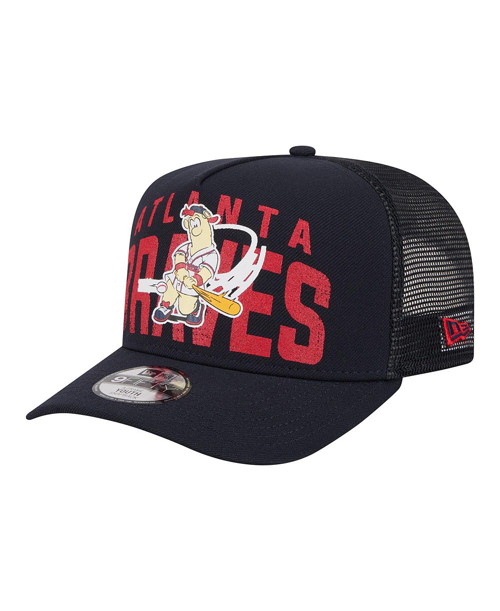 New Era кепка snapback A-Frame 9FIFTY для мальчиков и девочек, темно-синий логотип Atlanta Braves Fade